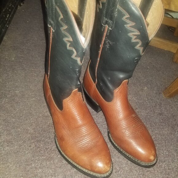 ARIAT EUC MENS 34693 WESTERN COWBOY LEATHER HEELED BOOTS - Picture 2 of 11